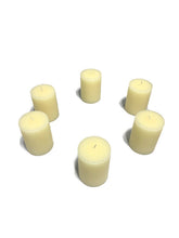 Load image into Gallery viewer, Crate & Barrel Unscented 3X4 White and Ivory Pillar Candles (12-PACK)