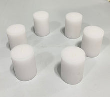 Load image into Gallery viewer, Crate & Barrel Unscented 3X4 White and Ivory Pillar Candles (12-PACK)