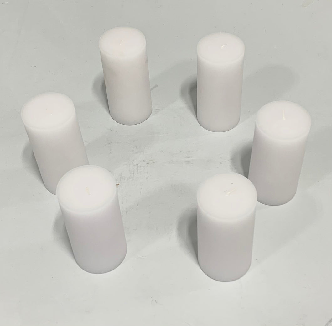 Crate & Barrel Case of 12 Unscented 3X6 White Pillar Candles (12-PACK)